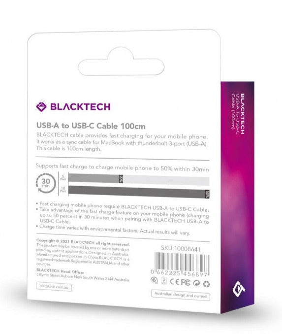 BLACKTECH USB-A To USB-C Fast Charging Cable(BLACKTECH USB-A To USB-C Fast Charging Cable)