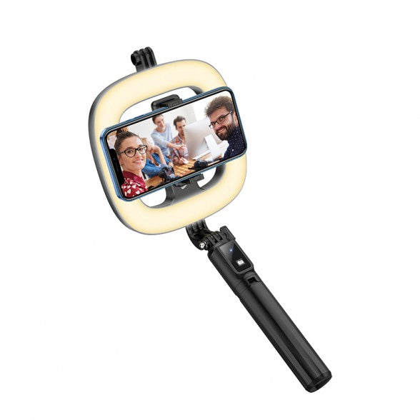 Hoco LV03 Selfie Stick Fill Light With Big Fill Light - Black