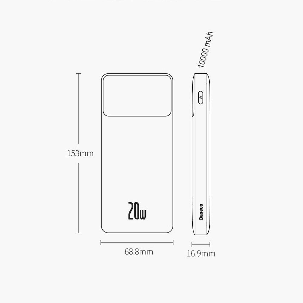 Baseus Bipow Fast Charging Power Bank 10000mAh 20W