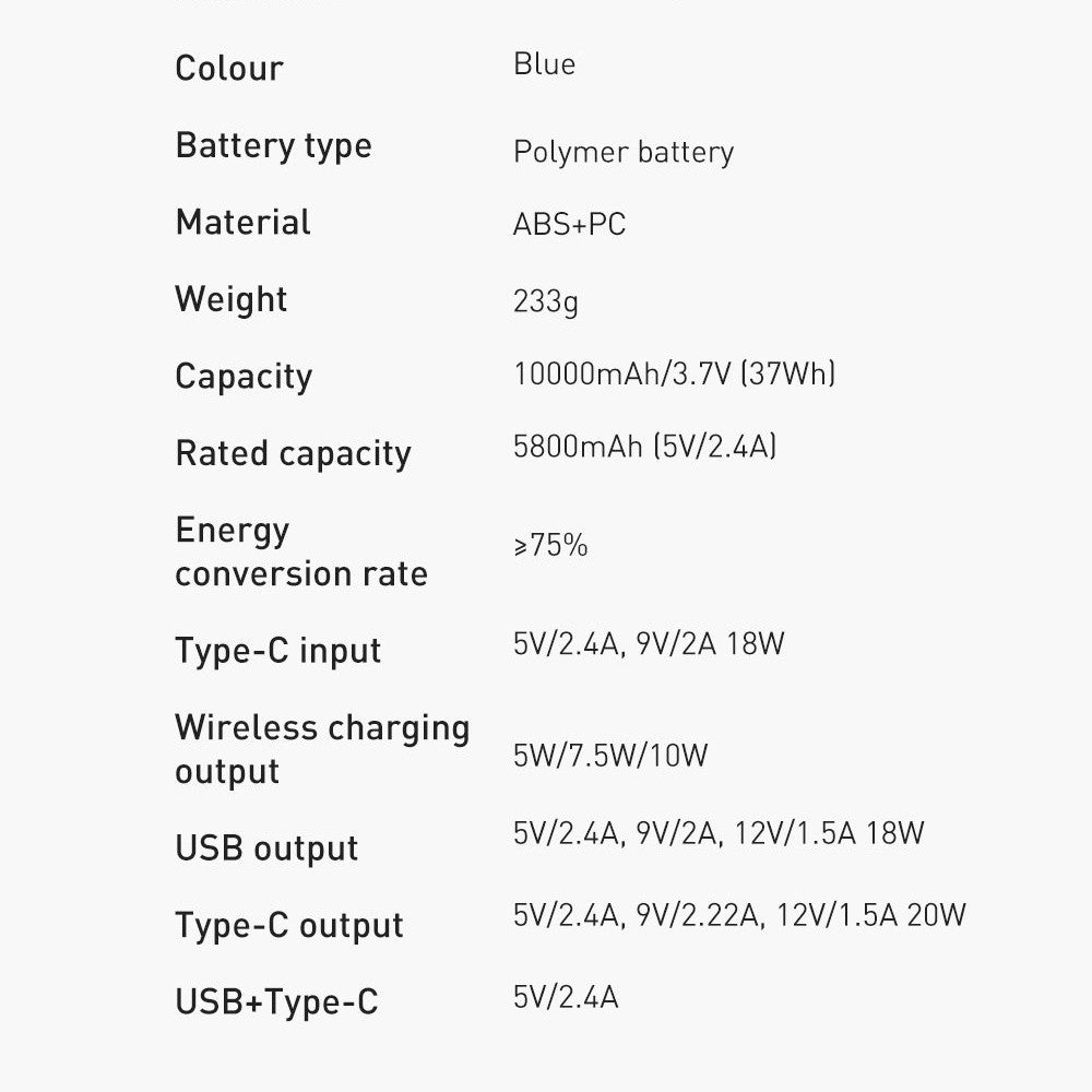 Baseus Magnetic Wireless Quick Charging Power Bank 10000mAh 20W